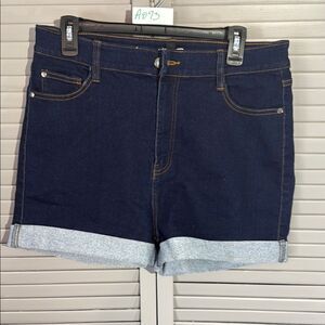 Fashion Nova Blue Jean Shorts High-Waisted Cuffed